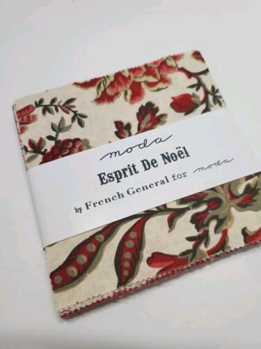 French General Fabric 5 Inch Charm Pack Espirit de Noel Sew Quilt Craft Cotton