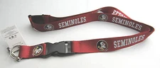 NCAA Florida State Seminoles Logo and Name on Red Keychain Lanyard by Aminco
