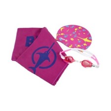 Ensemble de natation Enfant Rose (Lunettes + Bonnet + Serviette) Taille Unique