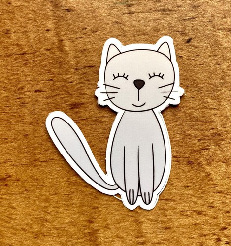 CUTE CAT STICKER, LAPTOP & PHONE, CATS CAT LIFE GATO KITTY KITTENS DECALS NEW - Picture 1 of 2