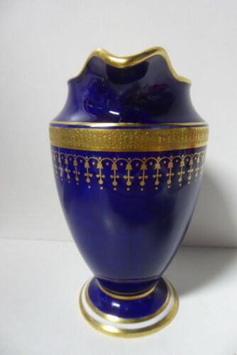 AYNSLEY PORCELAIN COBALT BLUE GILT LIDDED MIK JUG CREAMER - Picture 6 of 10