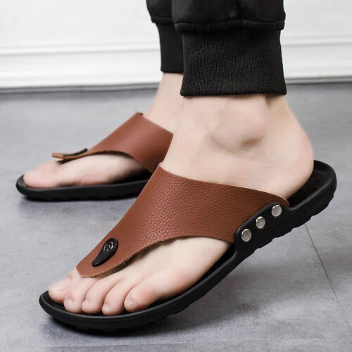 Men's Flip-Flops | Brown Beach Slippers | Non-Slip Summer Beach Shoes - Picture 13 of 32