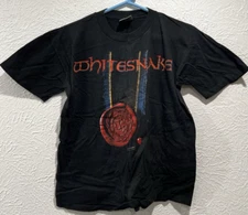 Vintage 1990 Whitesnake Concert Tour T-Shirt SZ L - Brockum Single Stitch