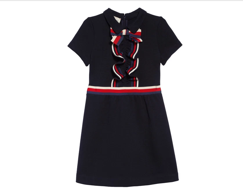 Robe fille GUCCI rayée toile a ligne 5 neuve avec étiquette