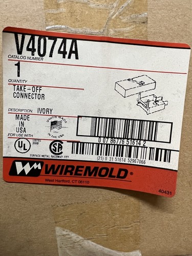 WIREMOLD V4074A STEEL TAKE-OFF CONNECTOR IVORY - Picture 2 of 3