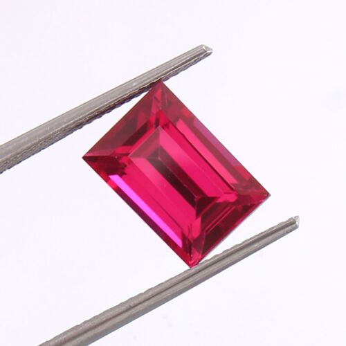 AAA Natural Mozambique Genuine Blood Red Ruby Loose Baguette Cut Gemstone 9x7 MM - Picture 2 of 6