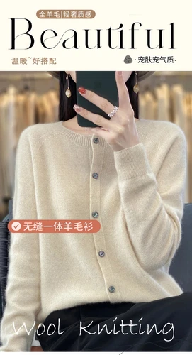 Primavera y Otoño Para Mujer Cárdigan Suéter de Cachemira Elegante Top Suéter Abrigos - Imagen 19 de 39