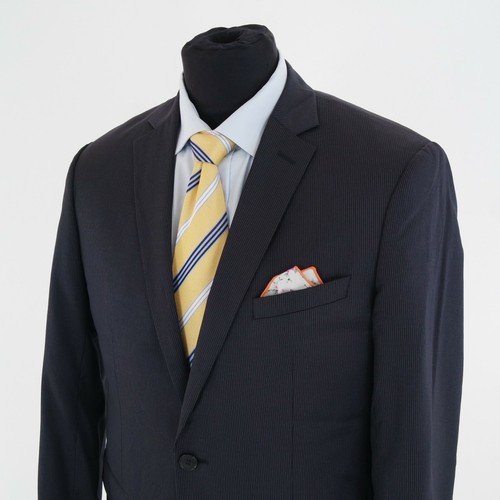 Mens REDA 110s Wool Sport Coat 40R US Size BURTON Black Striped Blazer Jacket - Picture 9 of 13
