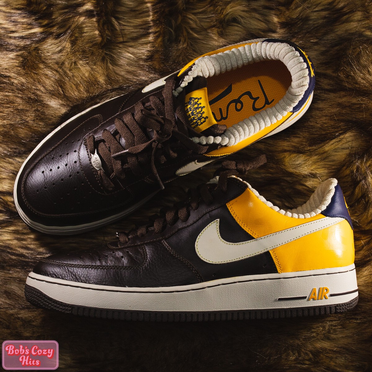 NIKE AIR FORCE 1 LOW Size 11 Vintage Rens 2006 Brown Yellow Men's