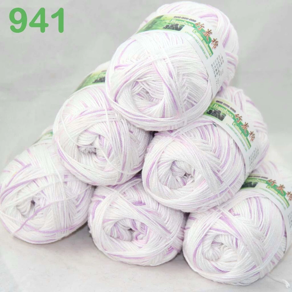 Sale Lot 6SkeinsX50g Soft Bamboo Cotton Baby Wrap Hand Knitting Crochet Yarn 941 - Image 4 of 4
