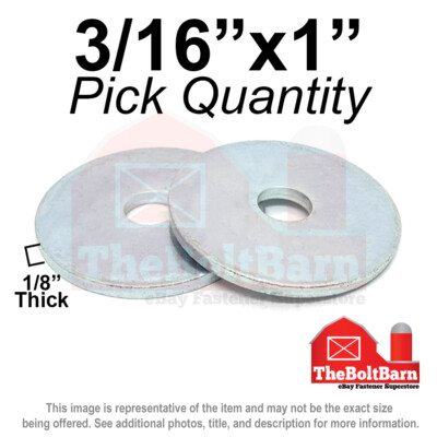 #ad #ad 3 16quot;x1 Fender Washers 1 8quot; Thick Low Carbon Steel Zinc Pick Quantity $67.17