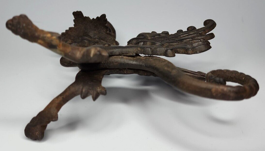 Vintage Cast Iron Dragon Taper Candle Holder U48