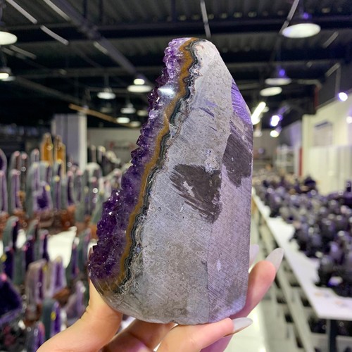 2.07LB Uruguay Natural Amethyst Crystal Mine Amethyst Block Treatment - Foto 11 di 12