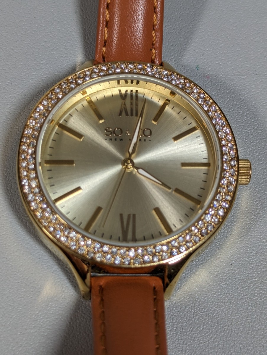 Brown Watch with Crystal Accents Folio Women main image 2