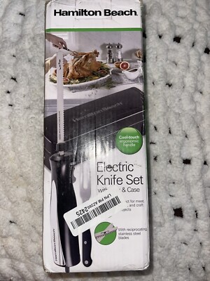 Hamilton Beach Electric Knife Set W/Fork & Case - Carves Meats, Poultry, Bread