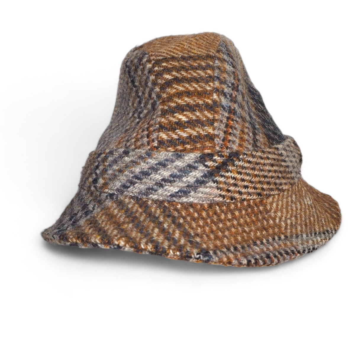 Vintage Browns of Bermuda 80s Tartan Plaid Bucket Hat Blue Wool Made‎ in Ireland Prairie Plaid Reversible Bucket Hat – The Andover Shop main image 3