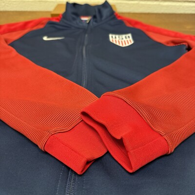 USA Soccer Jacket Mens Small Blue Red Full Zip Long Sleeve Nike | eBay