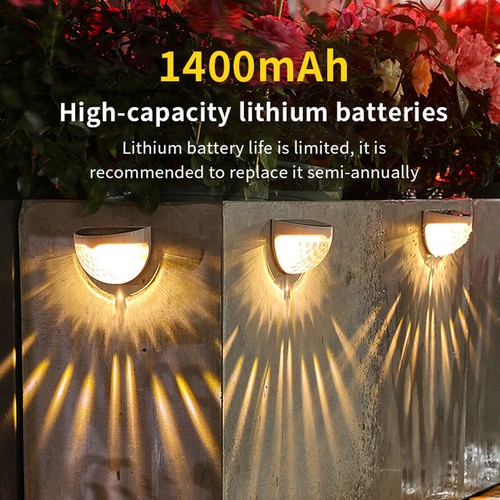 2PCS Solar Fence Lights Outdoor Garden Waterproof Wall Mount Decorative Lights - Picture 3 of 12