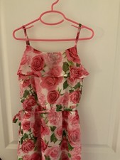 TCP The Children  s Place Girls Gorgeous Pink Rose Roses Sundress Dress L 10 12