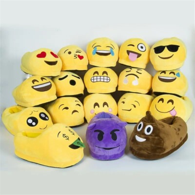 Emoji Slippers Warm Winter Non-Slip Smiley For Men Women Children