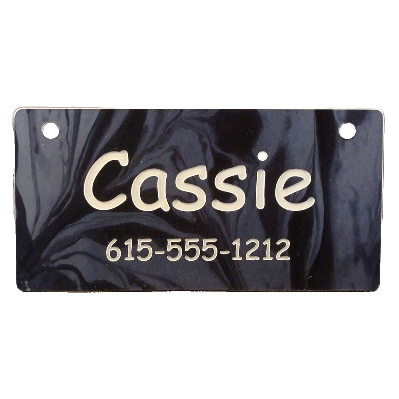 Placas de identificación de plástico negro y Bisutería