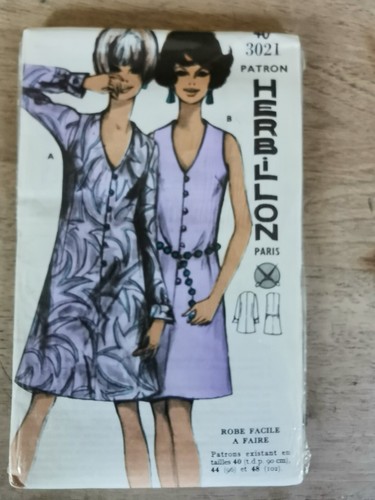 Patron De Couture Ancien - Echo De La Mode 1960 - Robe Pop Sans Manches Taille 44