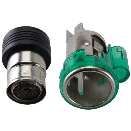 12V Car Cigarette Lighter Replace Plug & Socket Assembly Set with Green Light - Bild 1 von 11