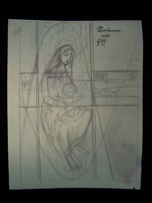 Mother Mary And Jesus 1946 59 Original Sketch By C Schattauer Kelm Ebay