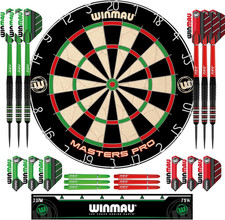 Masters Pro Premium Bristle Dartboard Set with Darts, Flights  Oche Strip