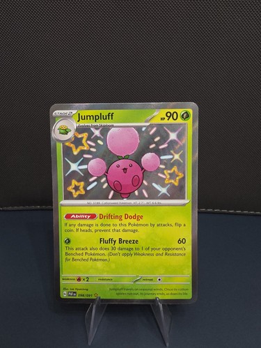 Jumpluff 098/091 Shiny Rare Paldean Fates Pokemon Holo