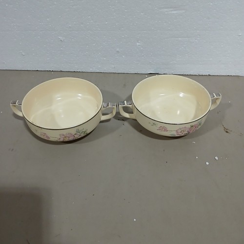 Vintage Homer Laughlin Briar Rose Onion Soup Bowl Set Of Two Good Used Cond. - Picture 1 of 6