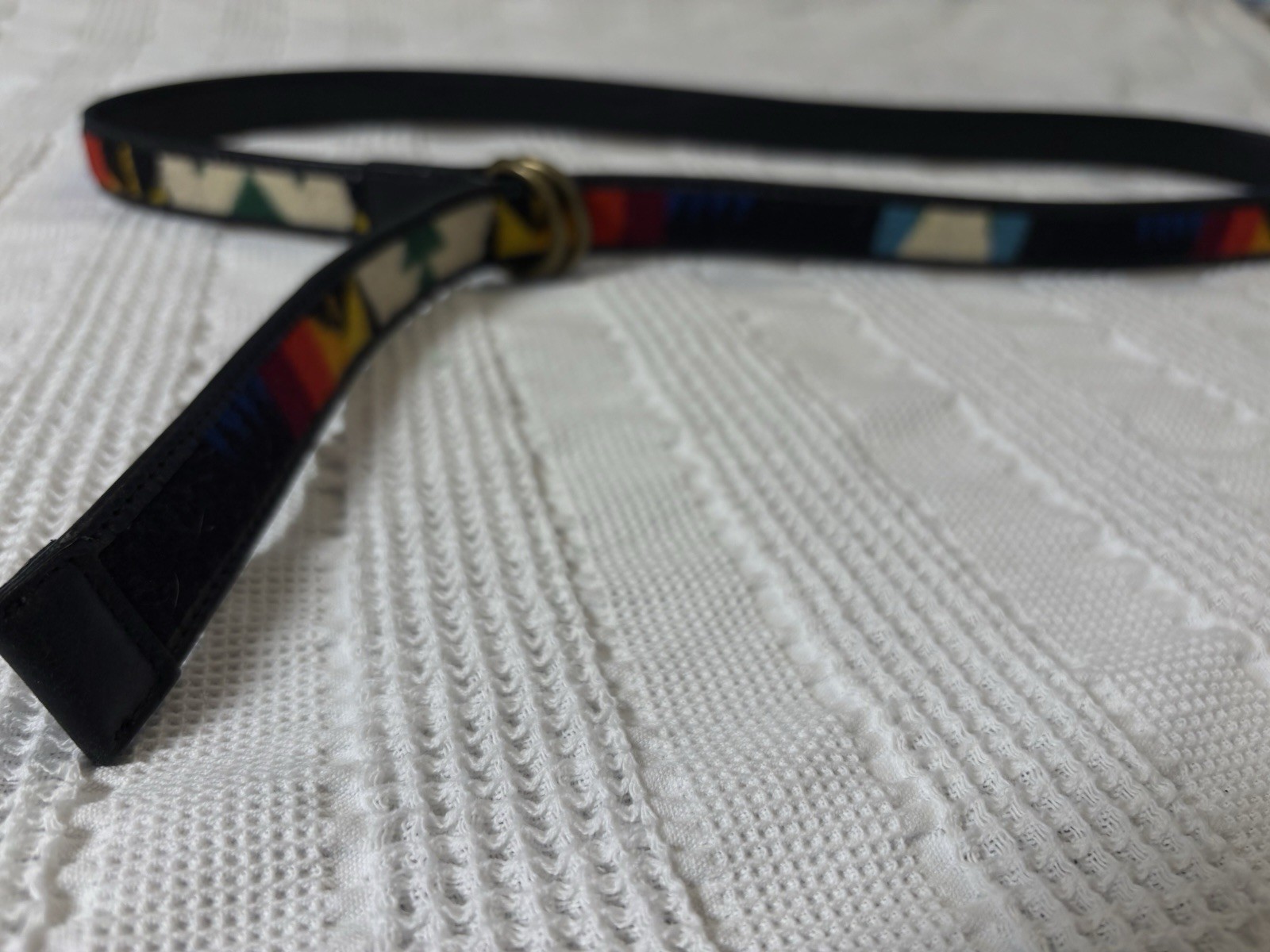 Pendleton Reversible Double-Ring Belt Black And W… - image 1