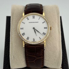 Vintage Audemars Piguet Extra Flat 14273 31mm 18k Gold Factory Diamond Bezel