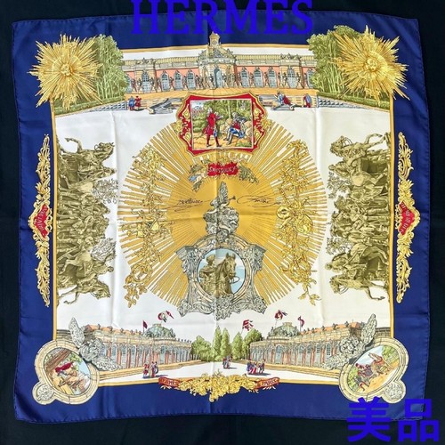 Hermes Scarf Carre 90 Saint-Souci Palace Road Navy France