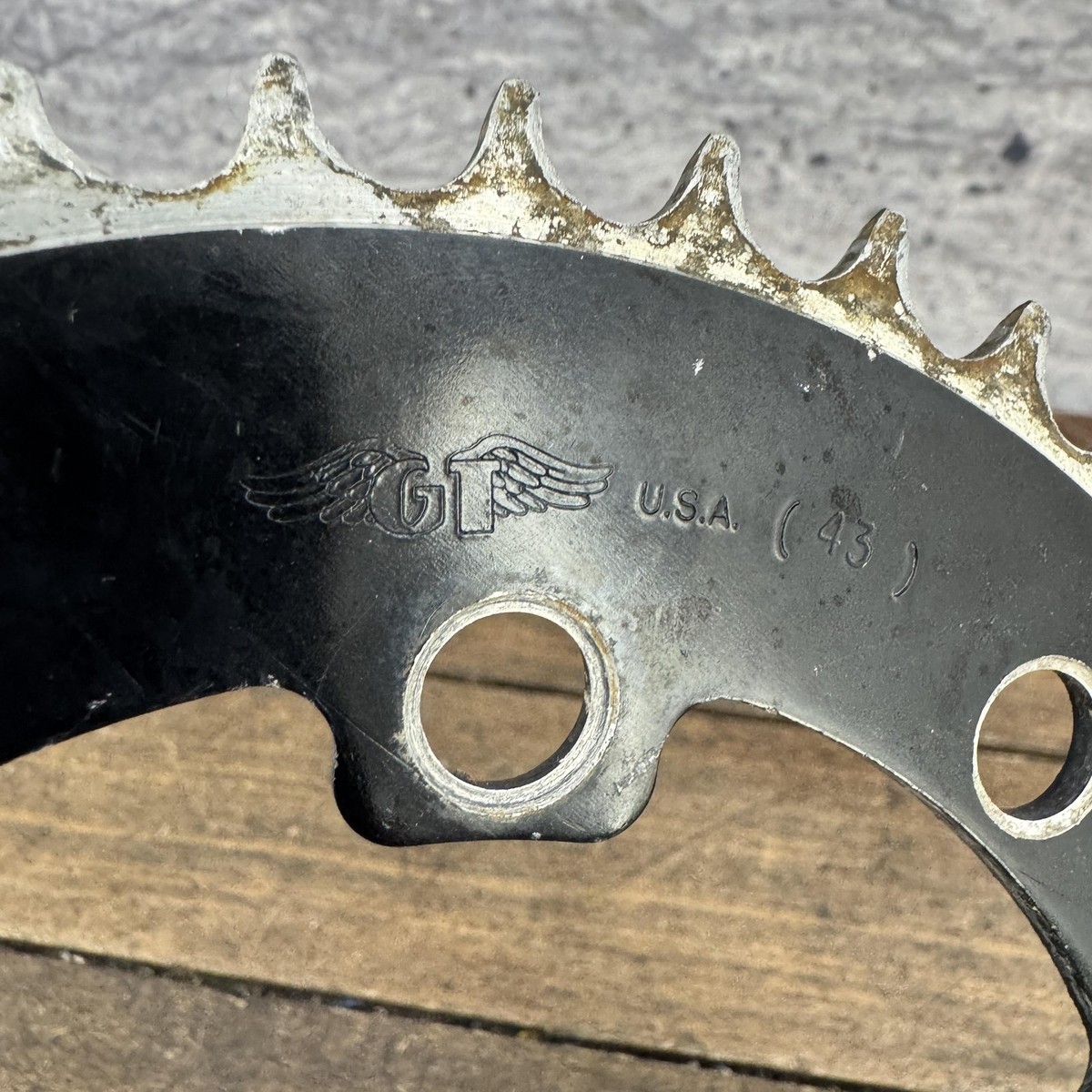 Vintage GT 43T BMX USA Sprocket Wing Chainwheel 5-Arm Black