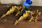 Antique Pair French Gilt Bronze Vase Handle Figural Ornaments -Ships DDP to USA