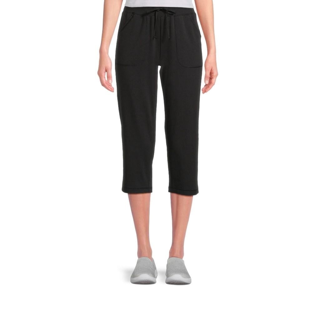 Women's Athletic Works Knit Capri Pants Black Size XXL