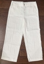 NWT Chico  s Women  s Pants Pull on Stretch Linen Wide leg white 2.5R U.S. 14R