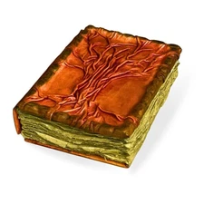 Handmade Leather Journal – Vintage Leather-Bound Notebook with 200 Deckle