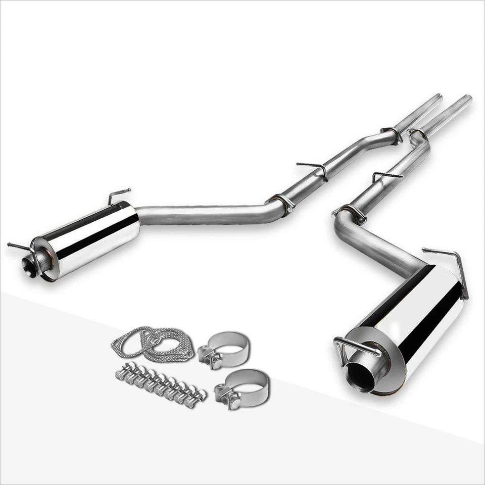 For 11-14 Dodge Charger 3.6 V6 Dual 2.25" Tip Muffler Stainless Catback Exhaust - Image 2 of 4