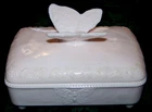 Vintage Jeanette Shell Pink Milk Glass Butterfly Cigarette/Dresser 6X4 Inch Box