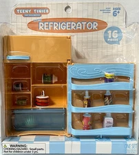 Teeny Tinies Mini Refrigerator 16 Pc. Playset Toy Doll/Dollhouse Miniatures New