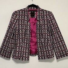 The Limited Floral Damask Medallion Open Front Cropped Blazer Jacket Size Medium
