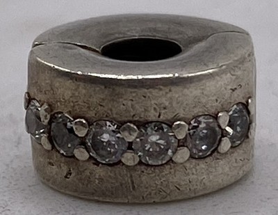 Authentic Pandora S925 ALE SS Clear CZ Shining Path Clip Charm 2.8g 791972CZ