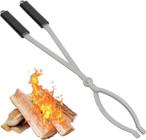 28" Fire Tongs Log Grabber for Pit, 28" fire tongs Stainless Steel