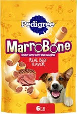 Dry Dog Treats MarroBone, Real Beef Flavor, Bone Marrow Dog Treats, 6 l