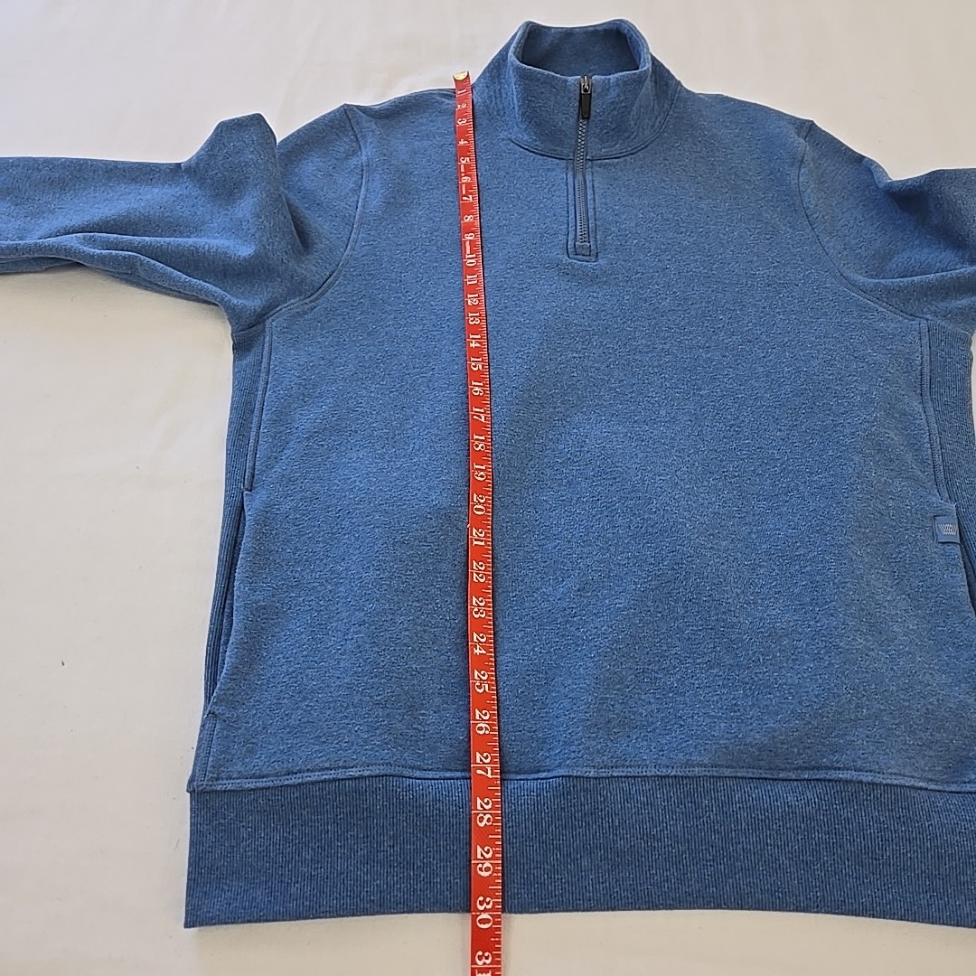 Mack Weldon Ace Half Zip Pullover Ice Storm Heather Blue Men's XL 1/4 Zip