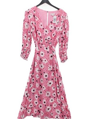 Monsoon Midikleid Wickeloptik UK14 in Rosa