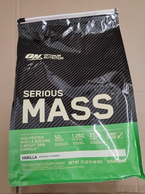 OPTIMUM NUTRITION SERIOUS MASS 12lb High Protein Muscle Building Weight Gain