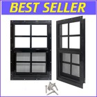 Durable 4" x 2" Aluminum Sliding Shed Windows with Tempered Glass - 2 Pack